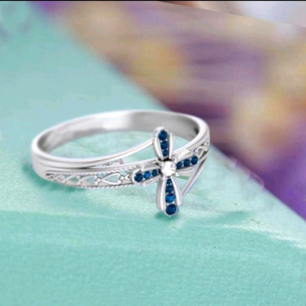 Nib Cross Engraved Ring Size 7 - Picture 2 of 7
